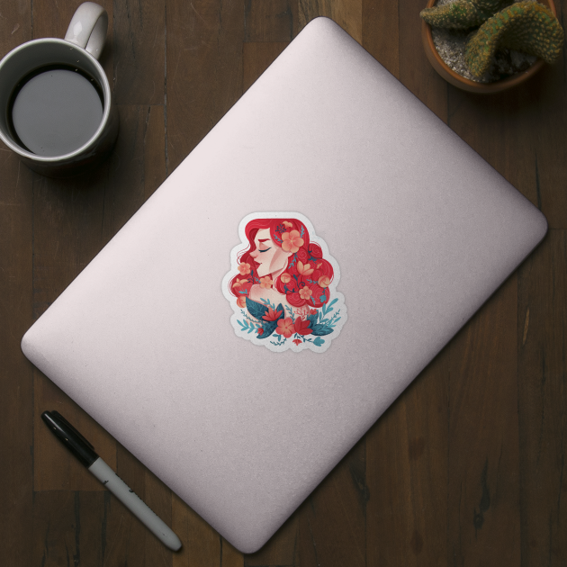 Redhead Spring girl by Karmina Art